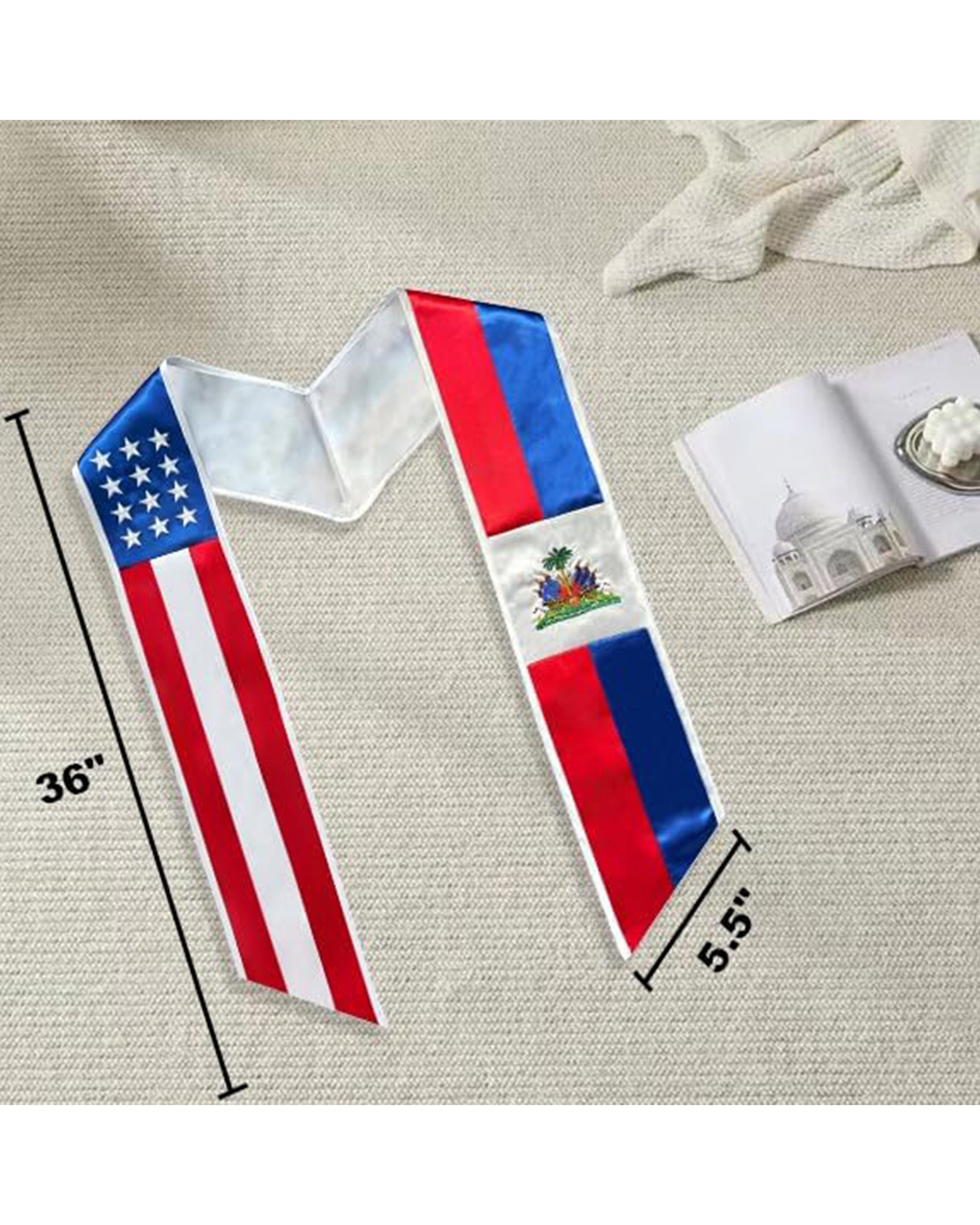 Mixed Flag Graduation Stole  For International Graduates  (USA + International)