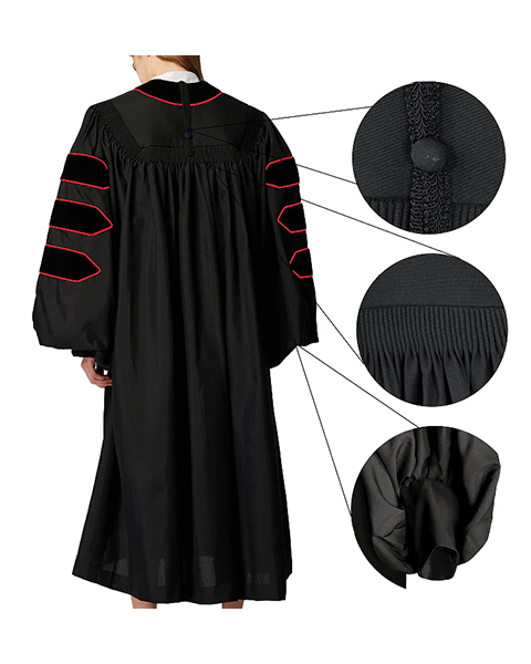 MyGradDay Black doctoral pulpit robes of Divinity Clergy Robe