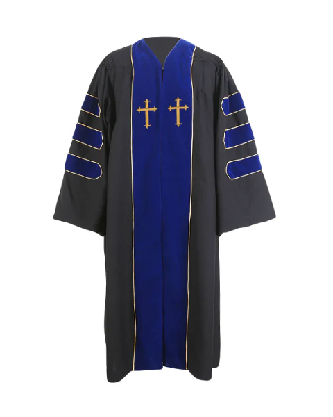 MyGradDay Unisex Deluxe Graduation Doctorate pulpit robes with Gold Piping Available for Customization