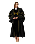 Customized Unisex Deluxe Doctor of Divinity Clergy Robes | Doctorate pulpit robes with Gold Piping MyGradDay