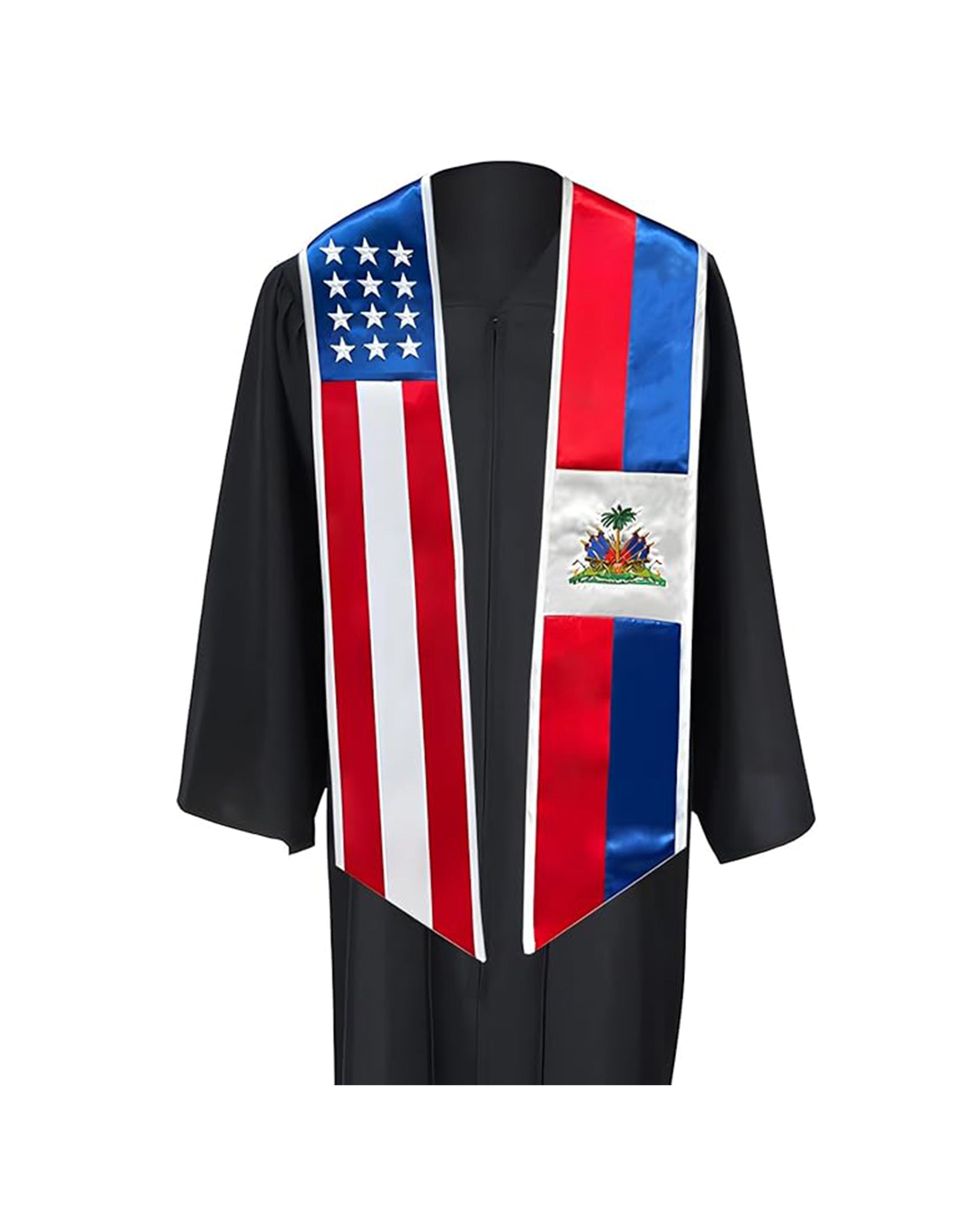 Mixed Flag Graduation Stole  For International Graduates  (USA + International)