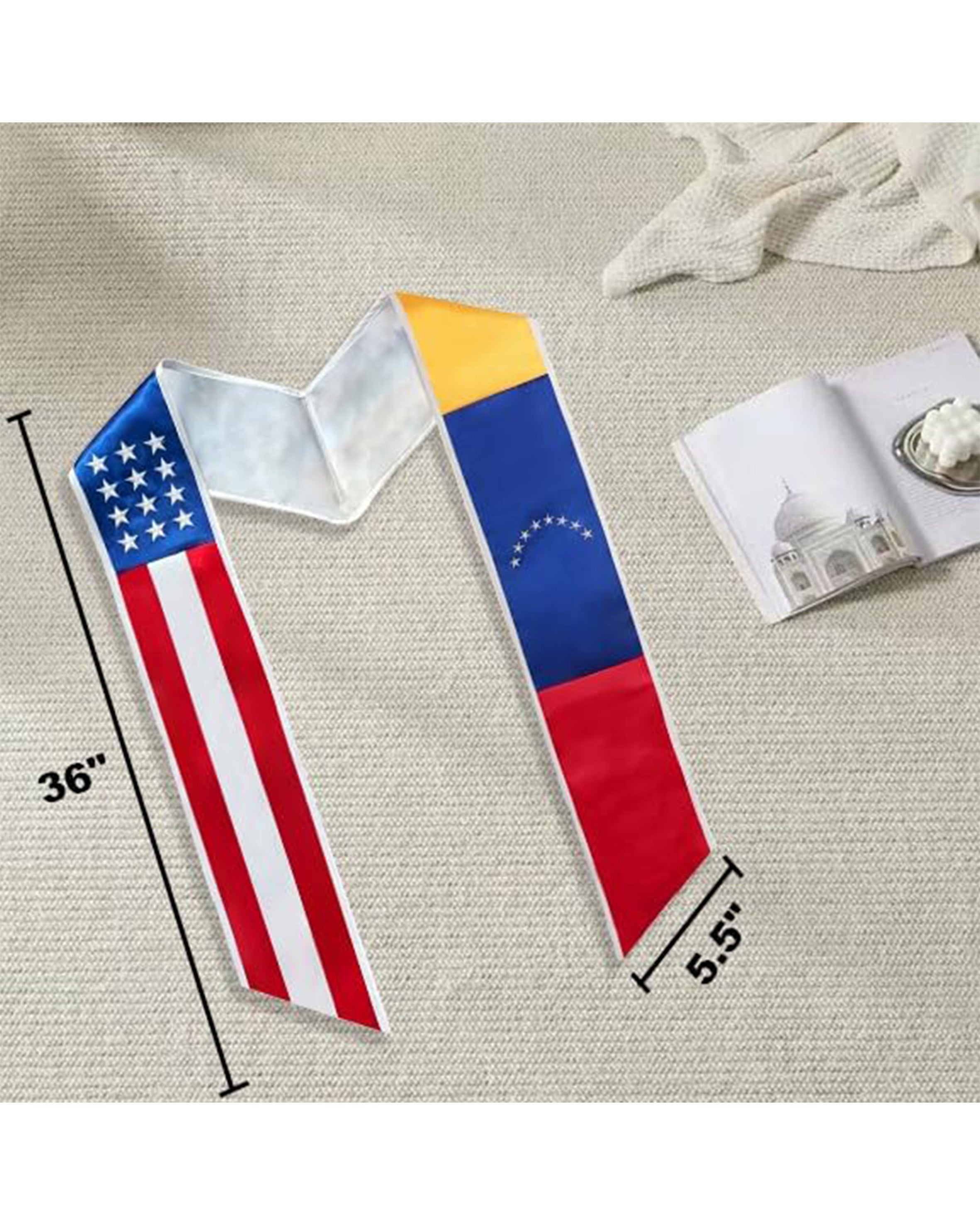 Mixed Flag Graduation Stole  For International Graduates  (USA + International)