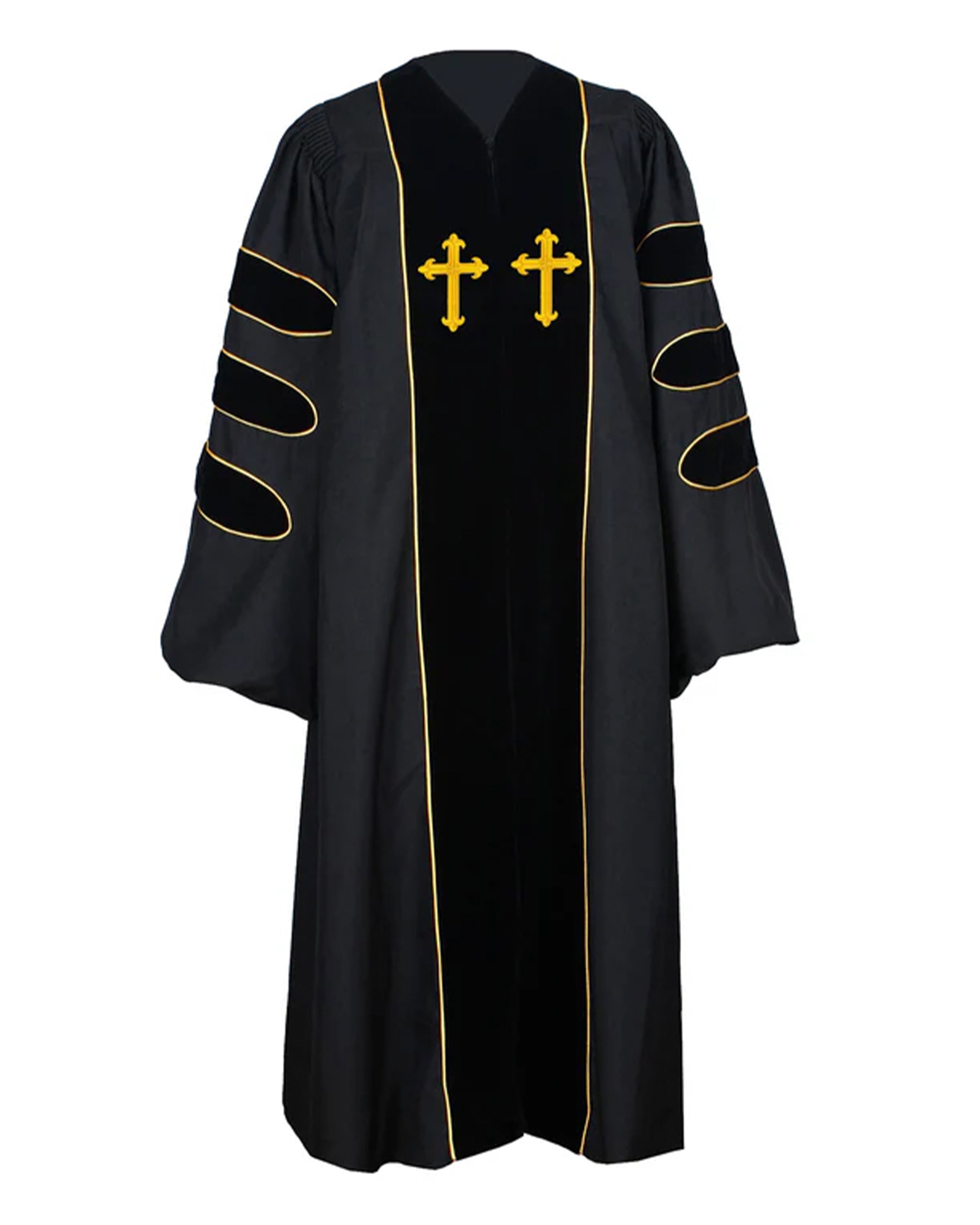Customized Unisex Deluxe Doctor of Divinity Clergy Robes | Doctorate pulpit robes with Gold Piping MyGradDay