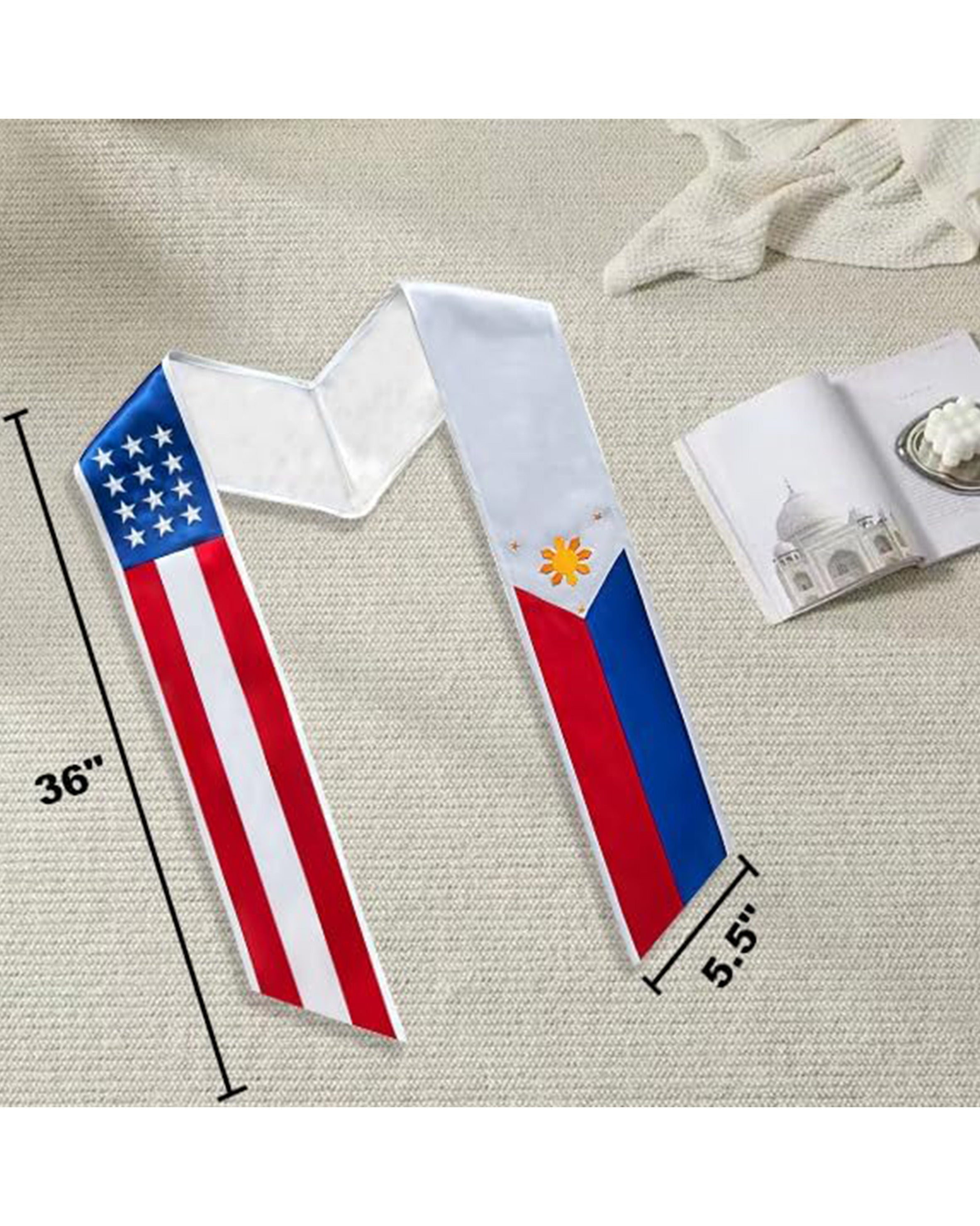 Mixed Flag Graduation Stole  For International Graduates  (USA + International)