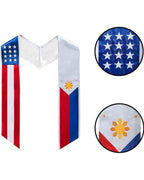 Mixed Flag Graduation Stole  For International Graduates  (USA + International)