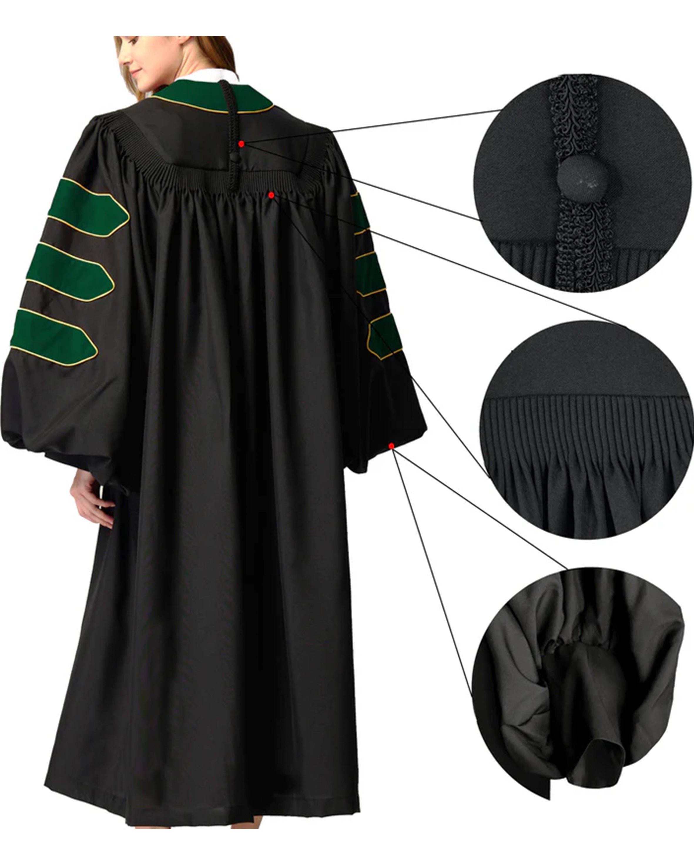 Customized Unisex Deluxe Doctor of Divinity Clergy Robes | Doctorate pulpit robes with Gold Piping MyGradDay