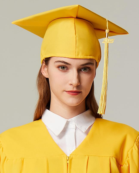 MyGradDay Unisex Adult Matte Graduation Cap with 2024 2025 Tassel Year Charm for High School & Bachelor