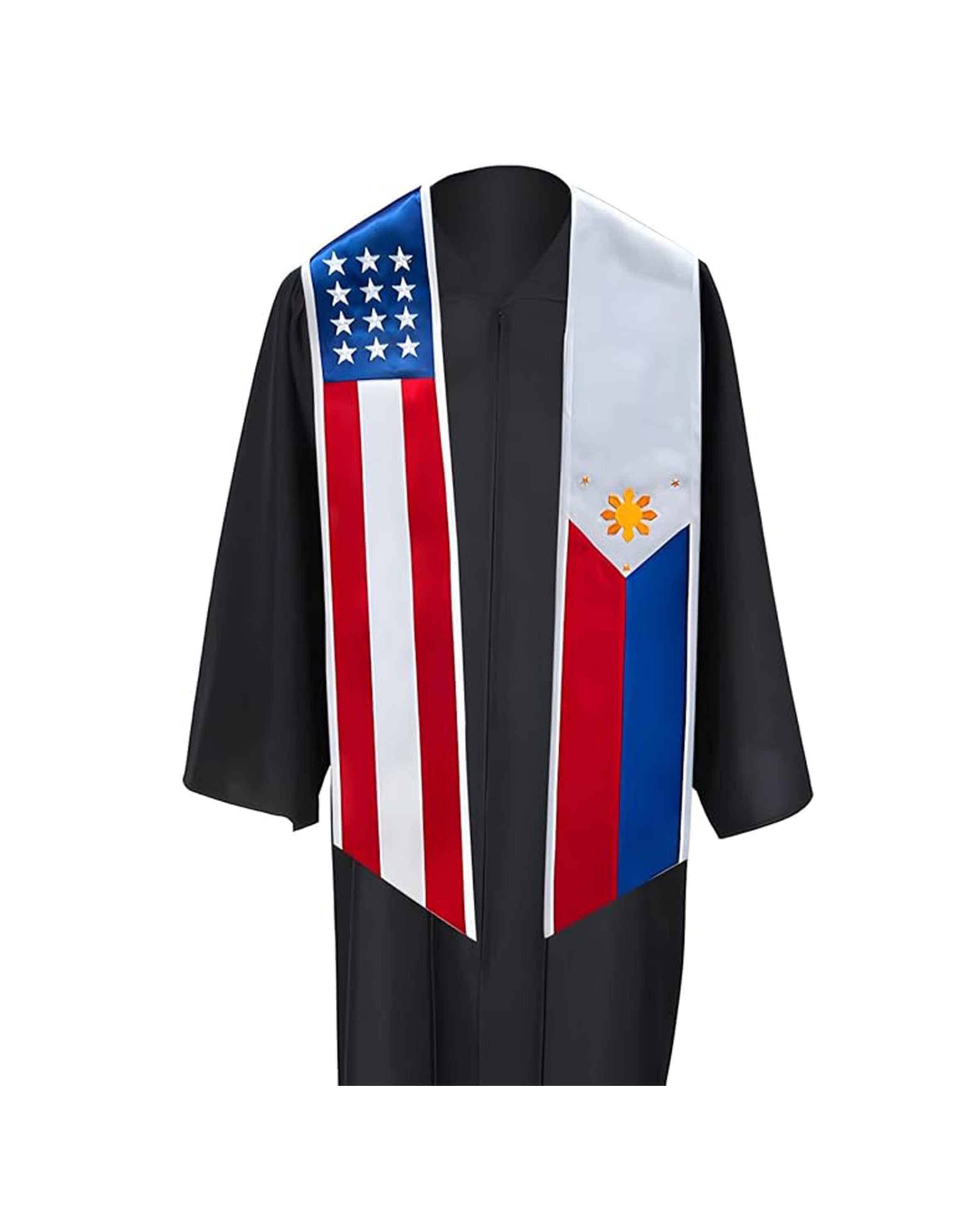 Mixed Flag Graduation Stole  For International Graduates  (USA + International)