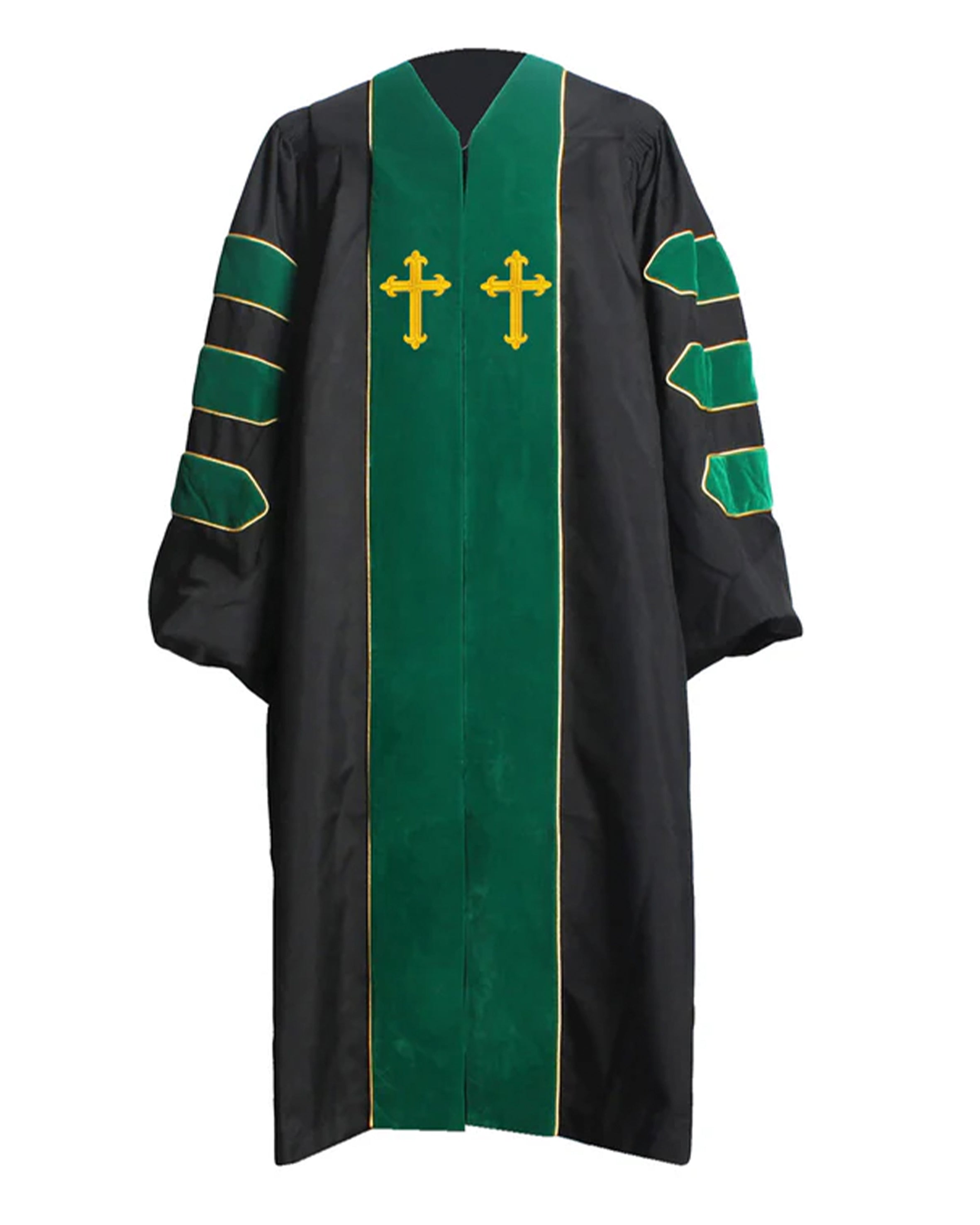 Customized Unisex Deluxe Doctor of Divinity Clergy Robes | Doctorate pulpit robes with Gold Piping MyGradDay