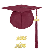 MyGradDay Unisex Adult Matte Graduation Cap with 2024 2025 Tassel Year Charm for High School & Bachelor
