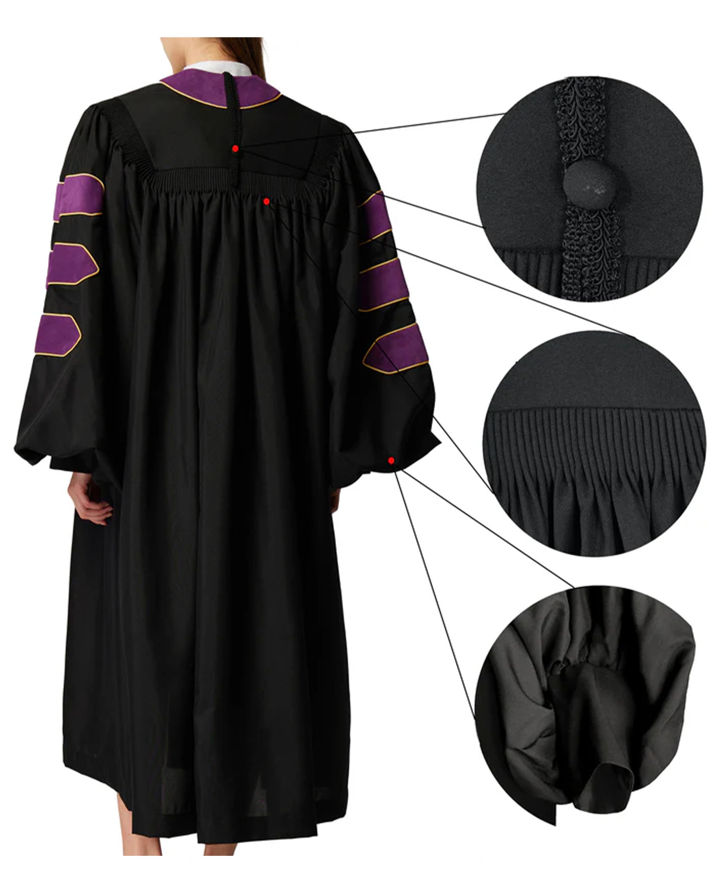 Customized Unisex Deluxe Doctor of Divinity Clergy Robes | Doctorate pulpit robes with Gold Piping MyGradDay