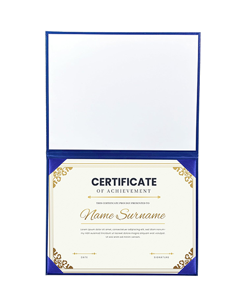 Smooth Leather Graduation Diploma Cover ( Tent Style-No printing ) Certificate Holder 8 1/2"x11"