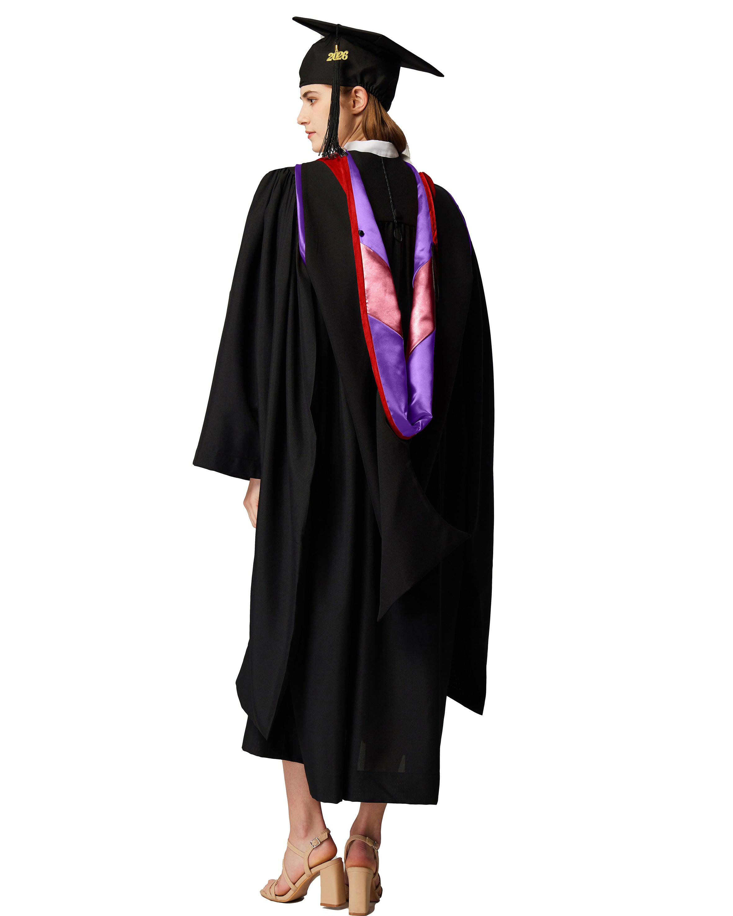 MyGradDay Unisex Master Graduation Gown Cap and Hood Master Regalia with 2026 Tassel