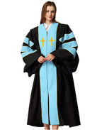 MyGradDay Unisex Deluxe Doctor of Divinity Clergy Robes  Doctorate pulpit robes with Gold Piping Available for Customization