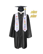 Shiny Kindergarten & Preschool Graduation Gown Cap with Tassel 2026 Charm Sash