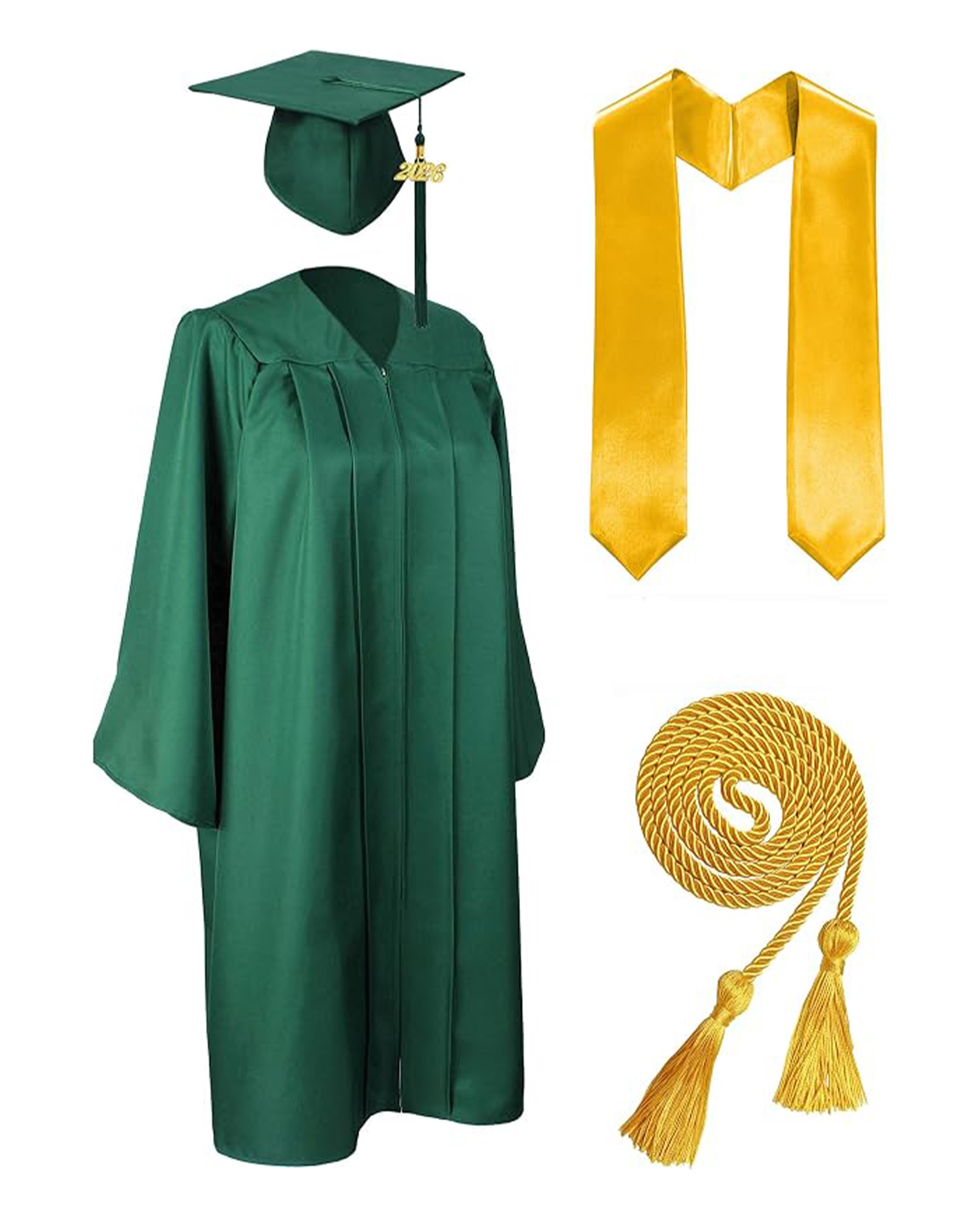 MyGradDay Unisex Matte Graduation Cap and Gown 2026 Set with Tassel Honor Cord Graduation Stoles