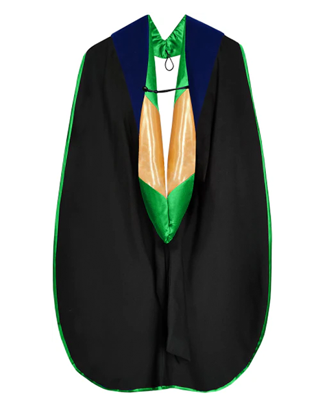 Deluxe Doctoral Graduation Hood with Gold Piping or NO piping