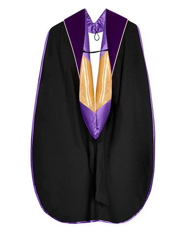 Deluxe Doctoral Graduation Hood with Gold Piping
