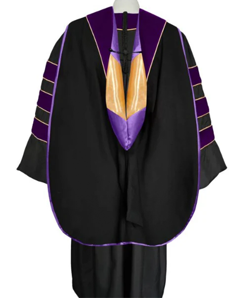 Deluxe Doctoral Graduation Hood with Gold Piping