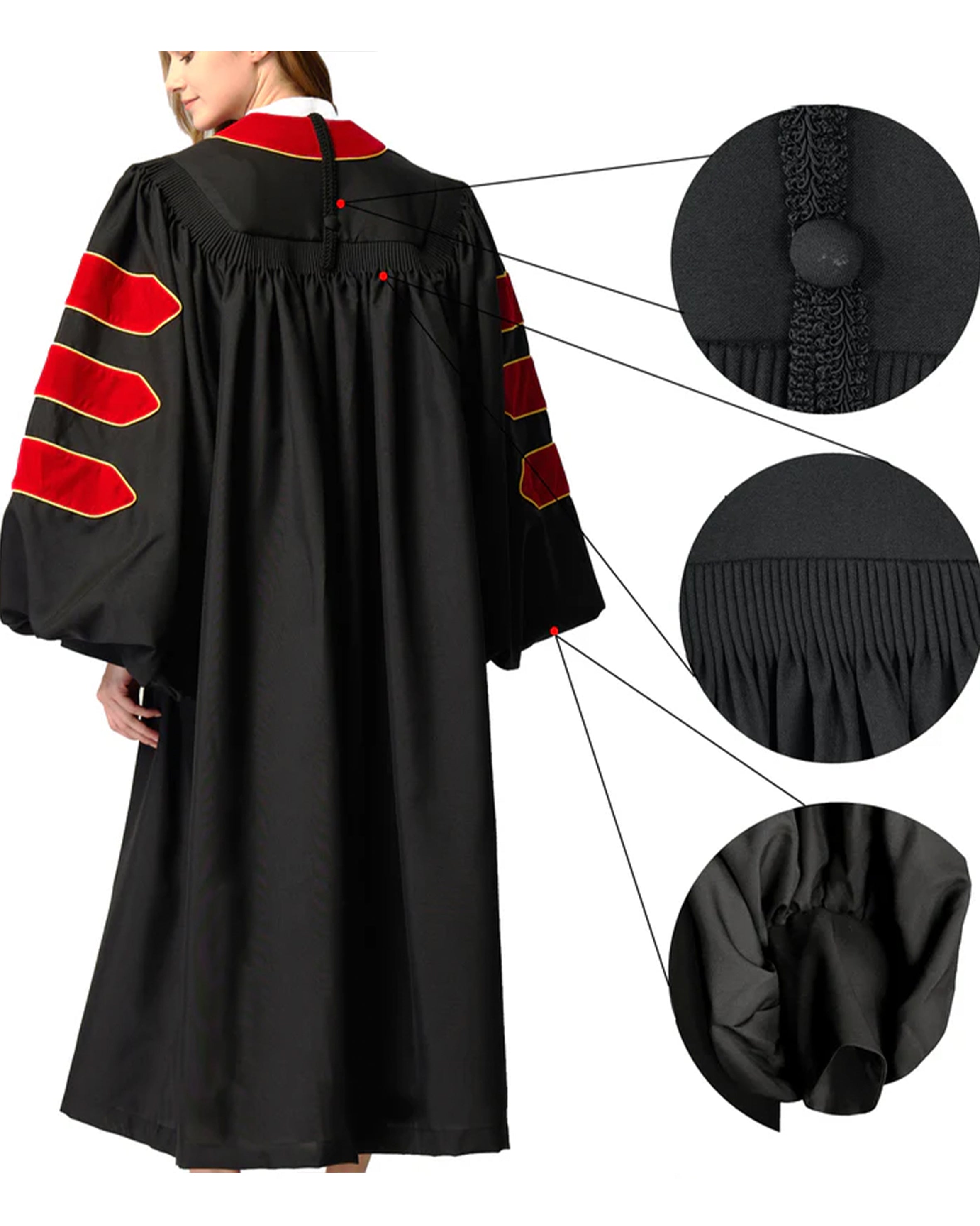 Customized Unisex Deluxe Doctor of Divinity Clergy Robes | Doctorate pulpit robes with Gold Piping MyGradDay