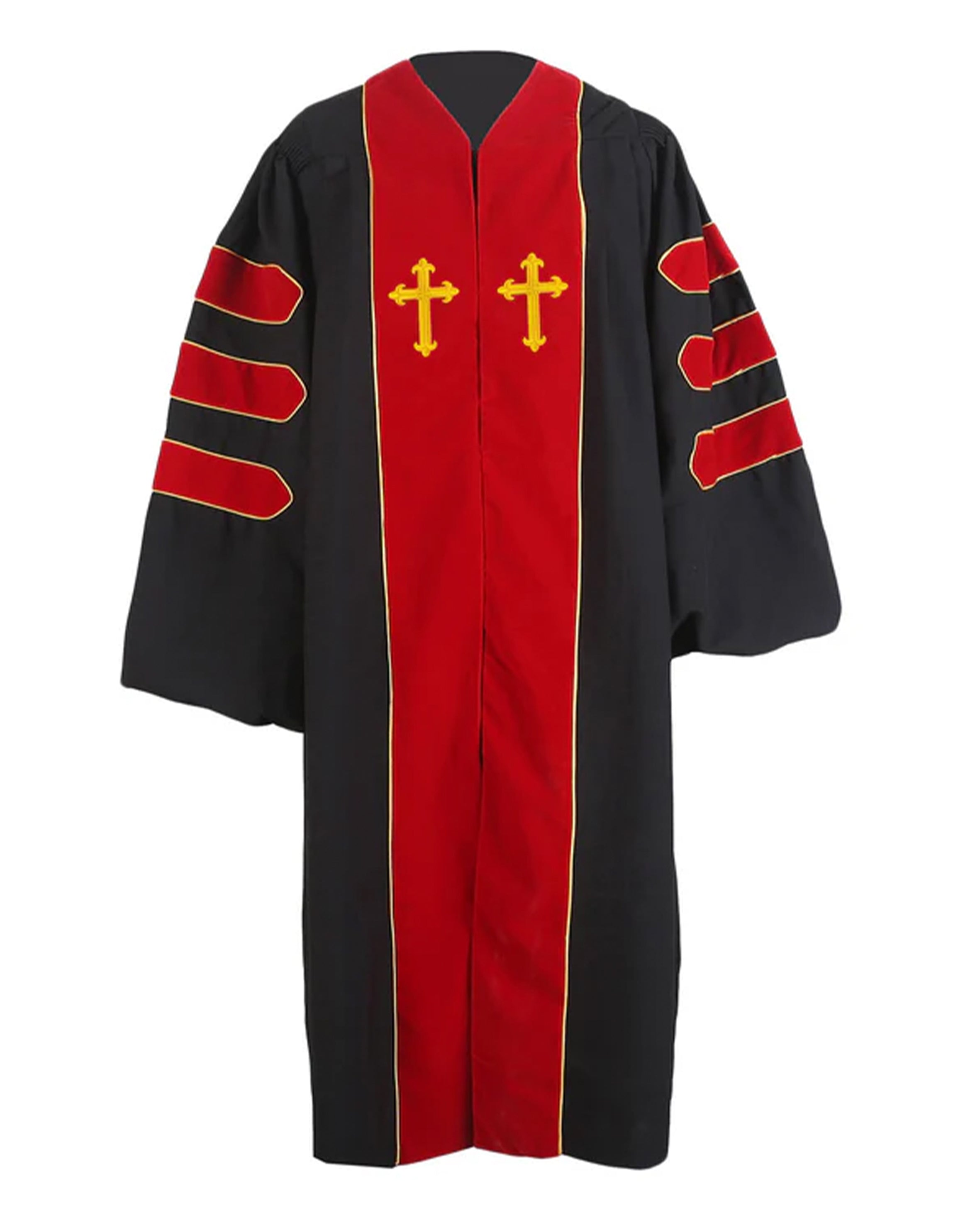 Customized Unisex Deluxe Doctor of Divinity Clergy Robes | Doctorate pulpit robes with Gold Piping MyGradDay