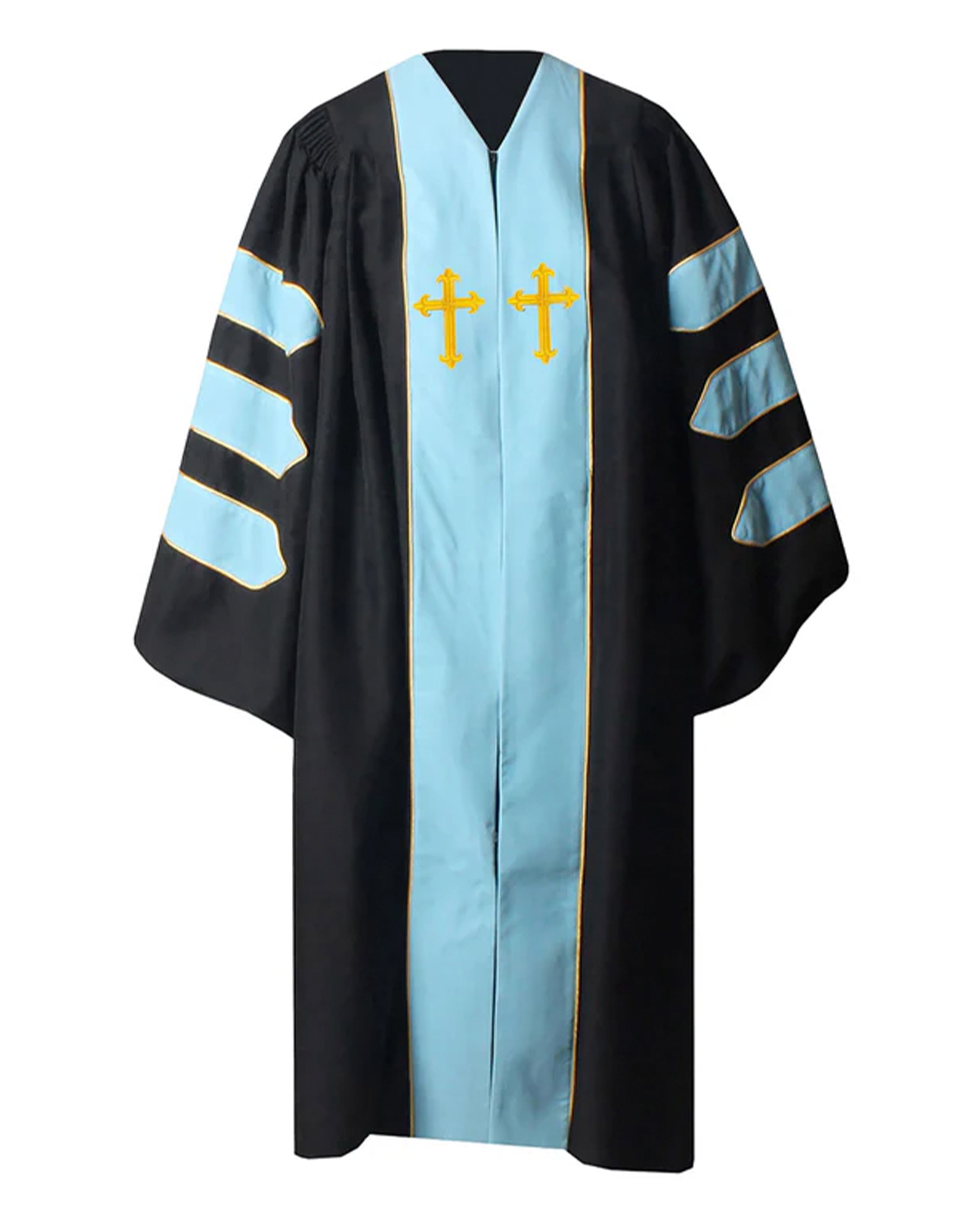 Customized Unisex Deluxe Doctor of Divinity Clergy Robes | Doctorate pulpit robes with Gold Piping MyGradDay