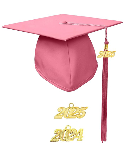 MyGradDay Unisex Adult Matte Graduation Cap with 2024 2025 Tassel Year Charm for High School & Bachelor