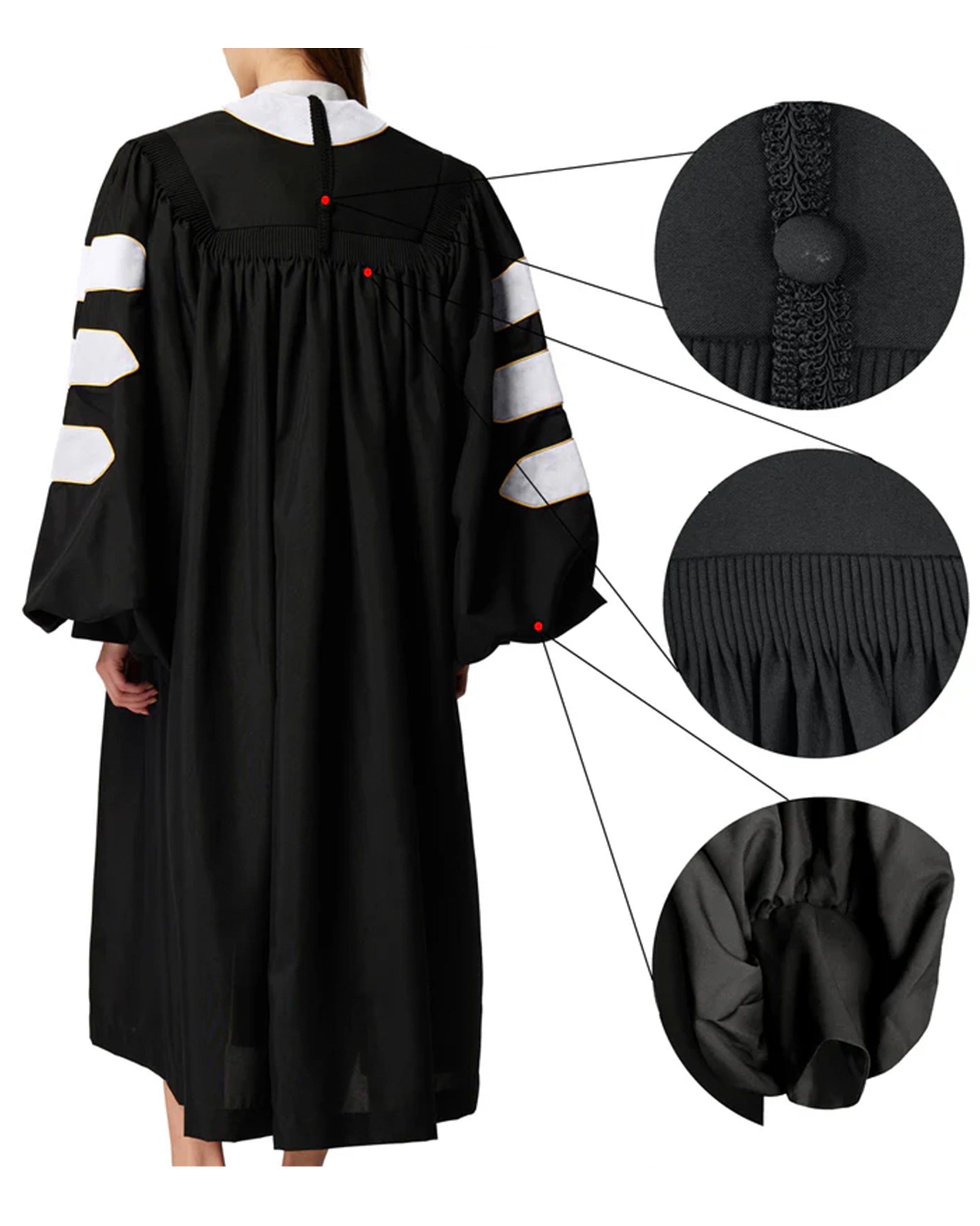 Customized Unisex Deluxe Doctor of Divinity Clergy Robes | Doctorate pulpit robes with Gold Piping MyGradDay
