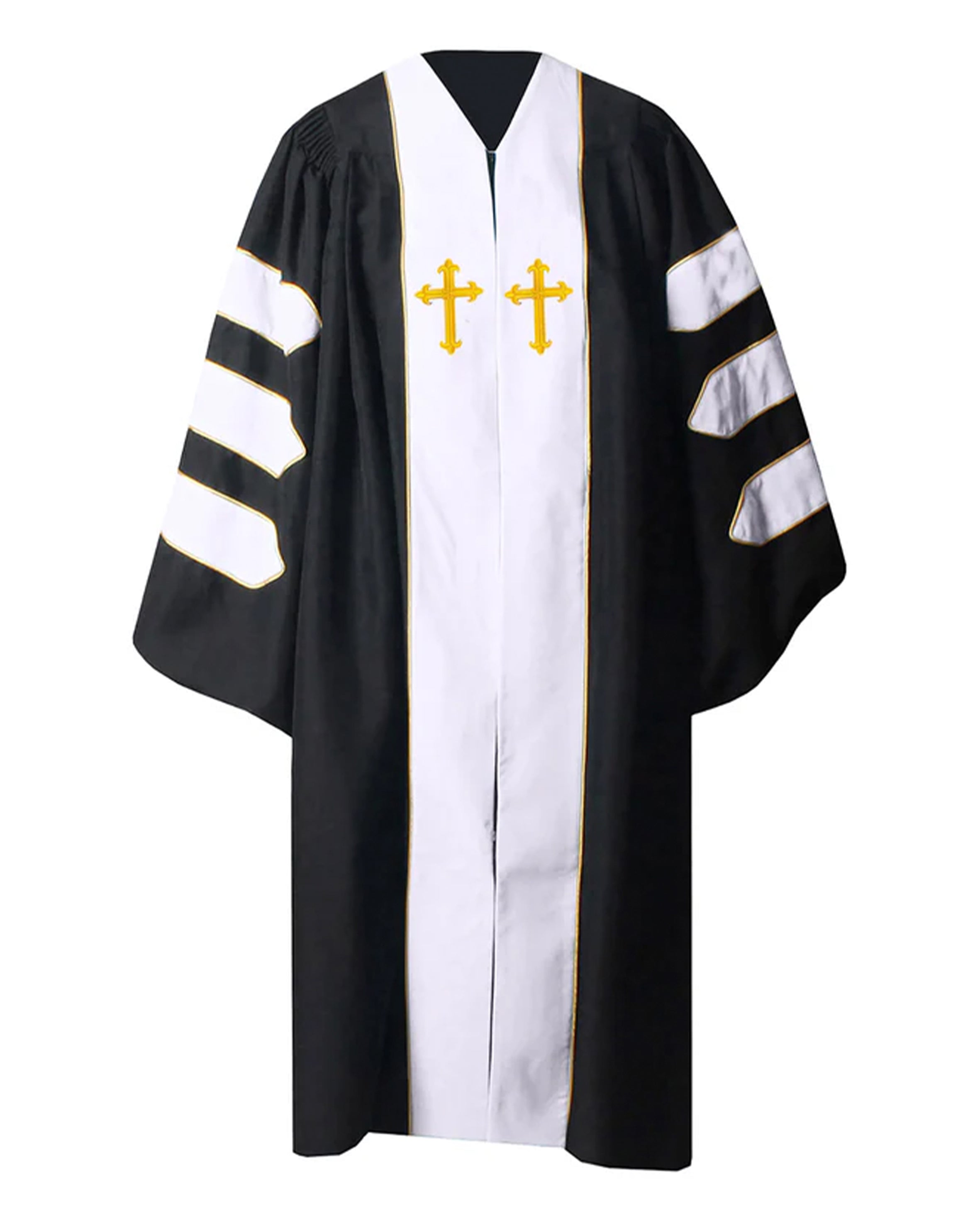 Customized Unisex Deluxe Doctor of Divinity Clergy Robes | Doctorate pulpit robes with Gold Piping MyGradDay