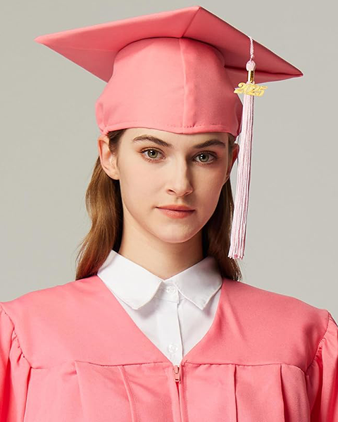 MyGradDay Unisex Adult Matte Graduation Cap with 2024 2025 Tassel Year Charm for High School & Bachelor