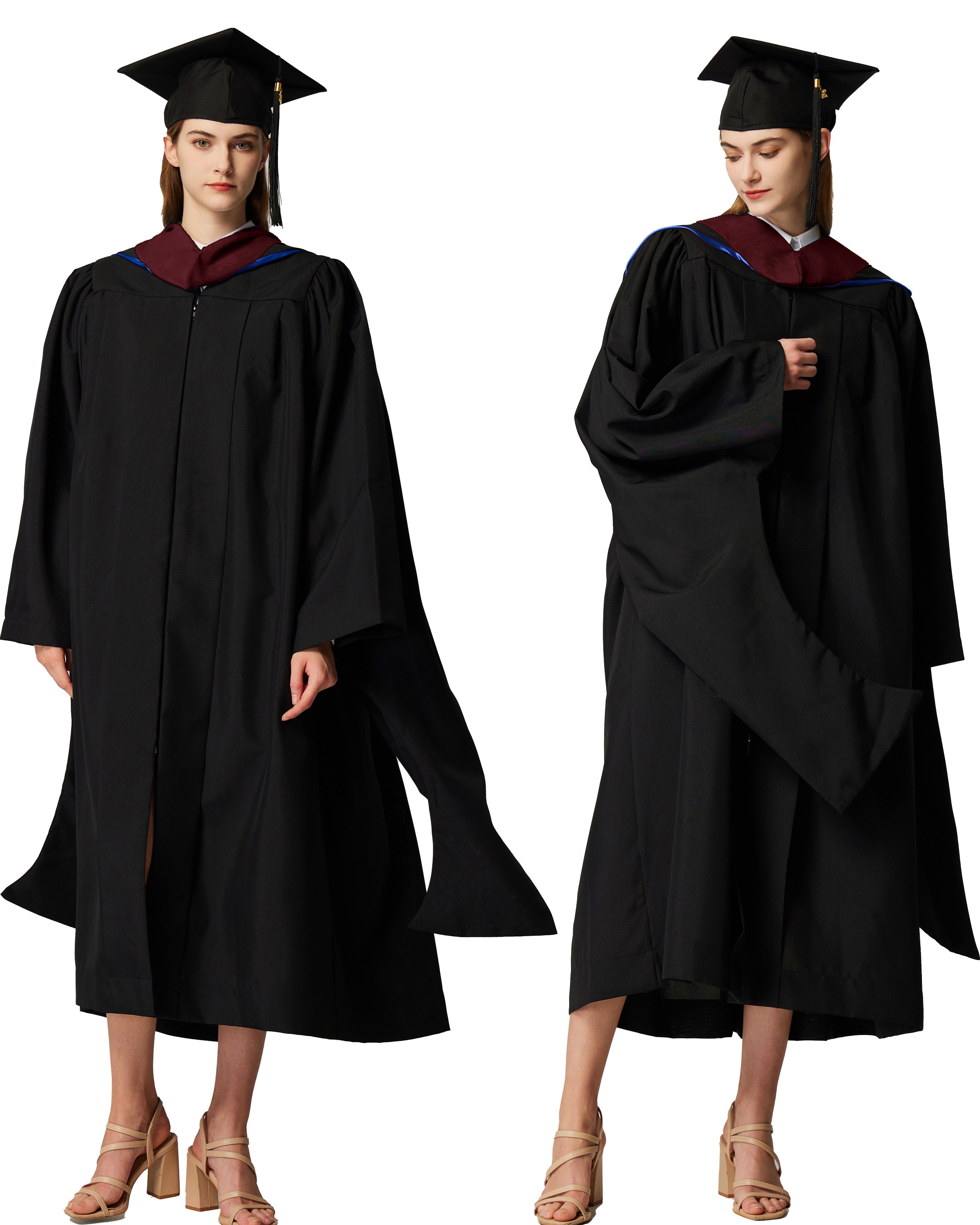 MyGradDay Unisex Master Graduation Gown Cap and Hood Master Regalia with 2026 Tassel
