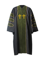 MyGradDay Unisex Deluxe Doctor of Divinity Clergy Robes  Doctorate pulpit robes with Gold Piping Available for Customization