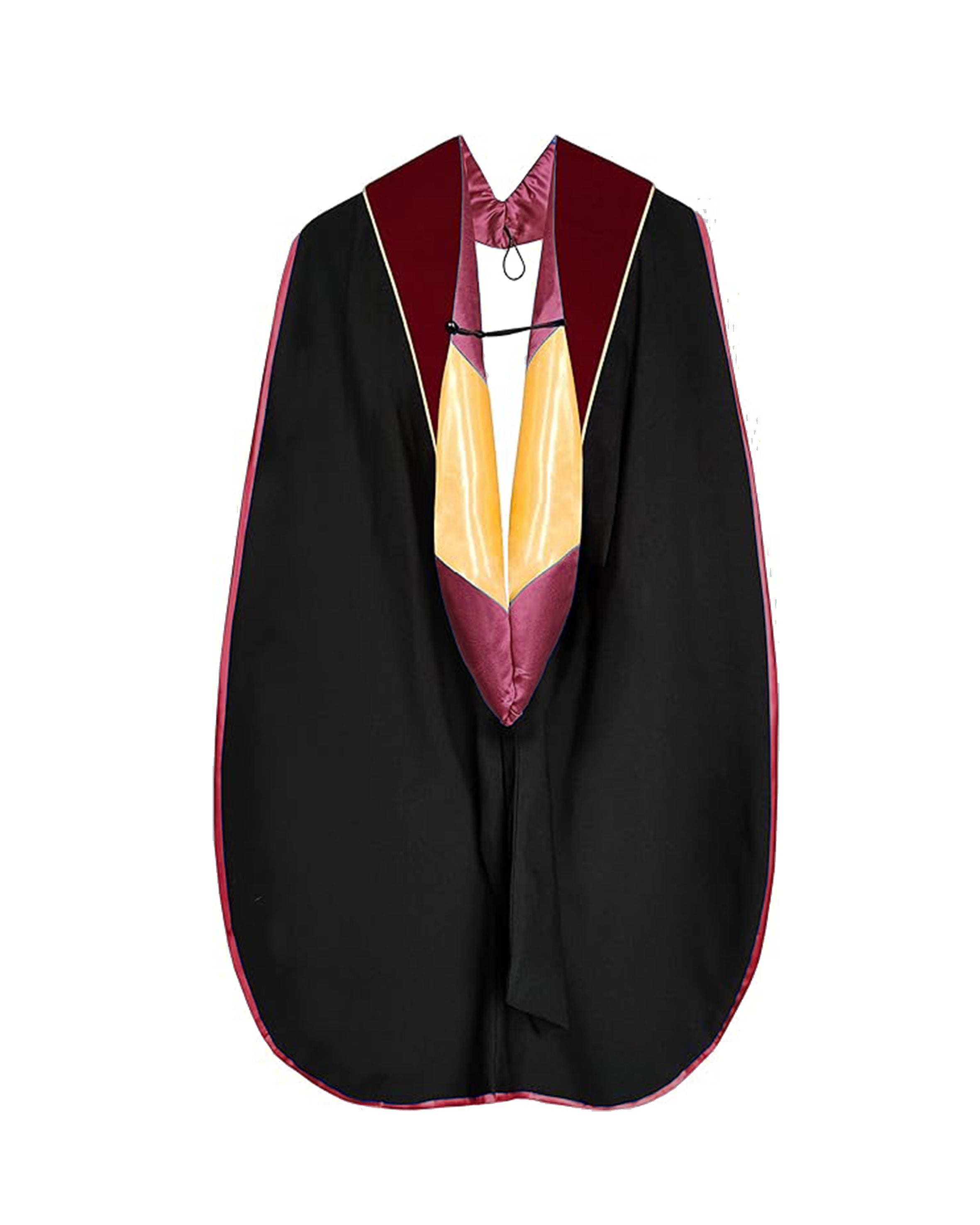 Deluxe Doctoral Graduation Hood with Gold Piping