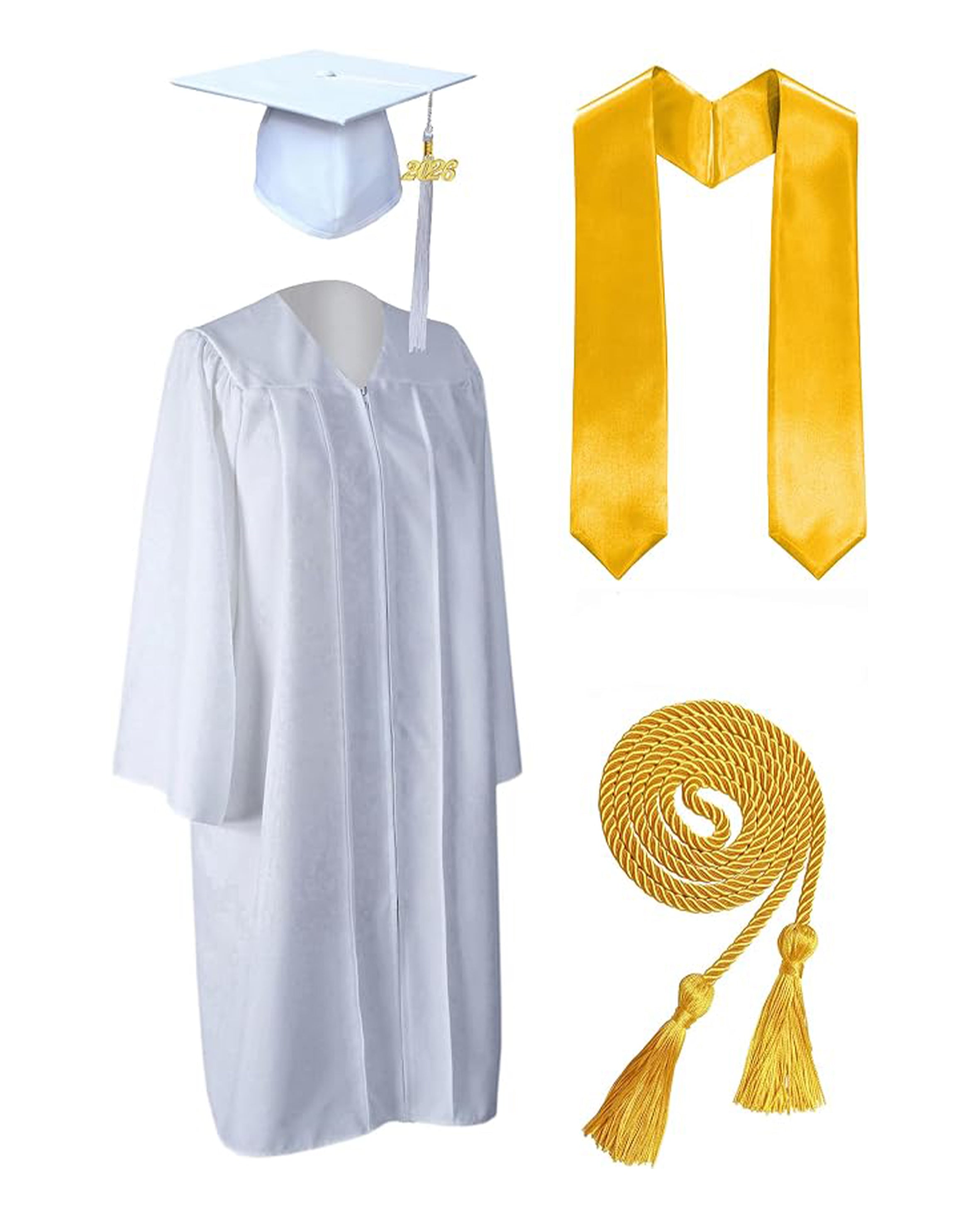 MyGradDay Unisex Matte Graduation Cap and Gown 2026 Set with Tassel Honor Cord Graduation Stoles