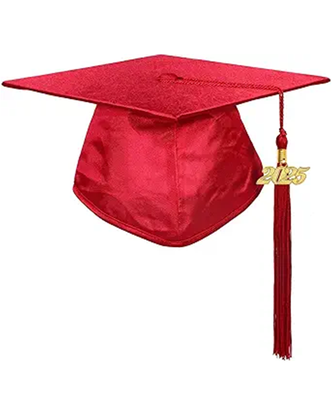 MyGradDay Unisex Adult Shiny Graduation Cap with 2024+2025 Tassel Year Charm