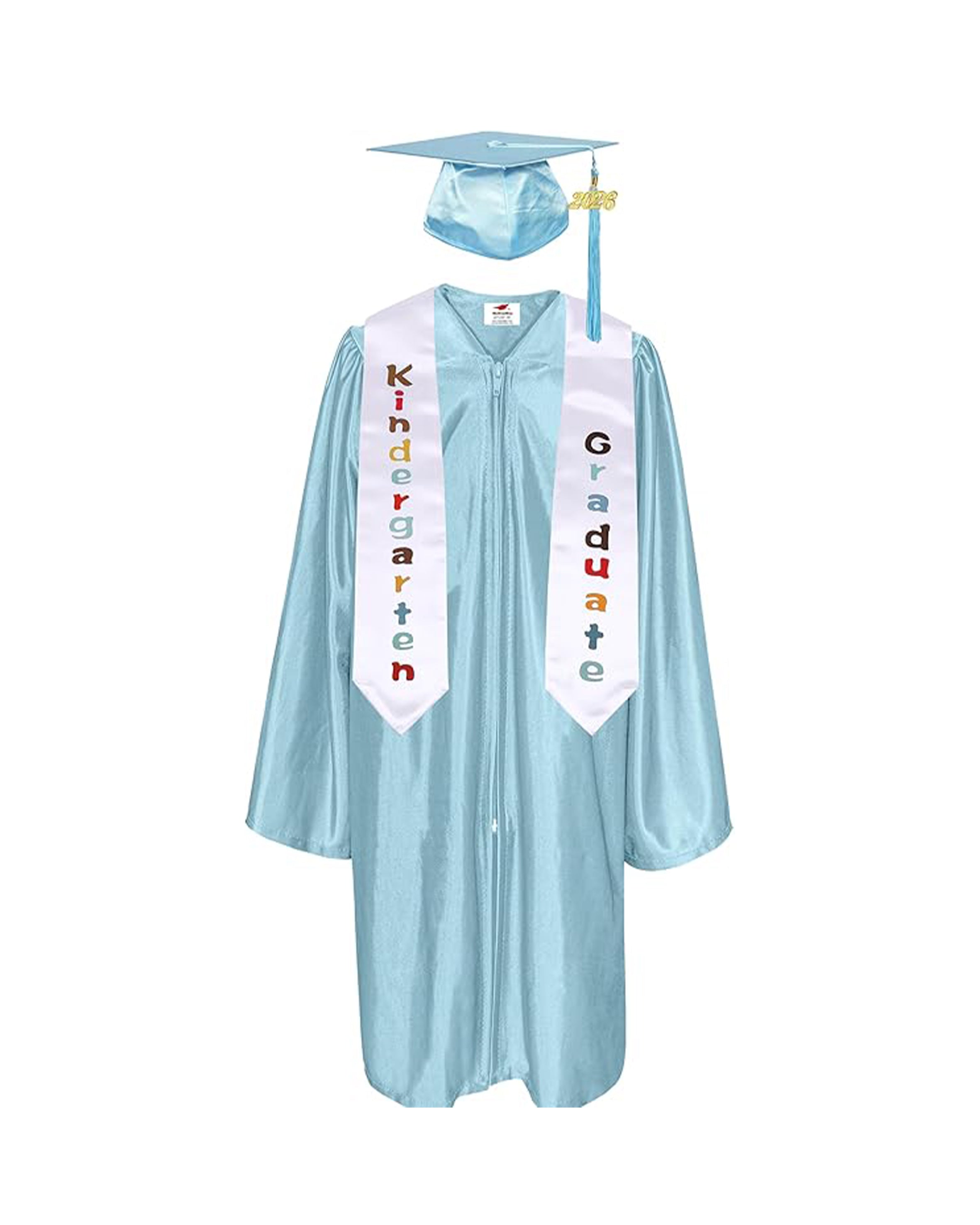Shiny Kindergarten Graduation Gown Cap with Tassel 2026 Charm Sash