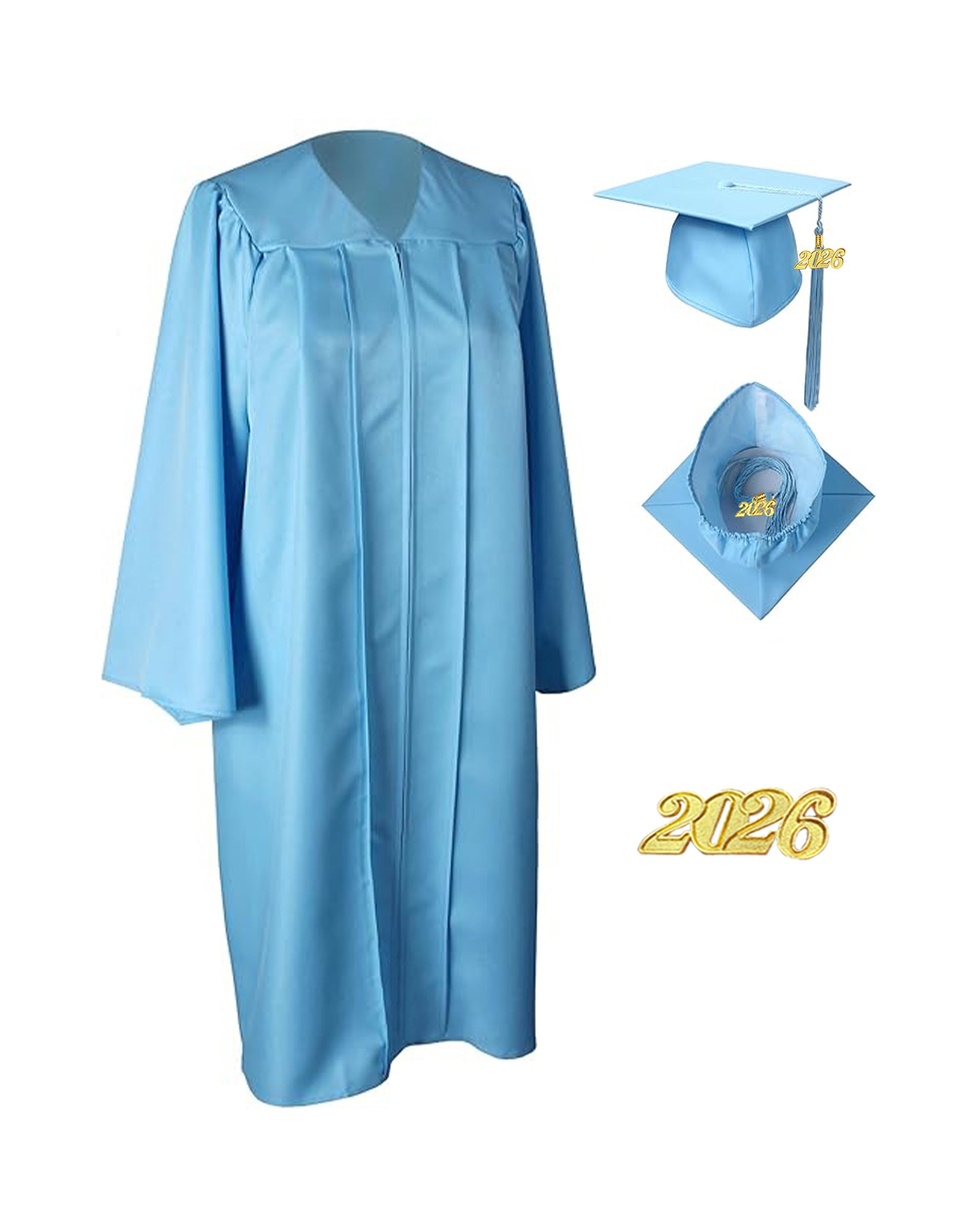 Unisex Matte Graduation Gown and Cap with Tassel 2026 Year Charm MyGradDay