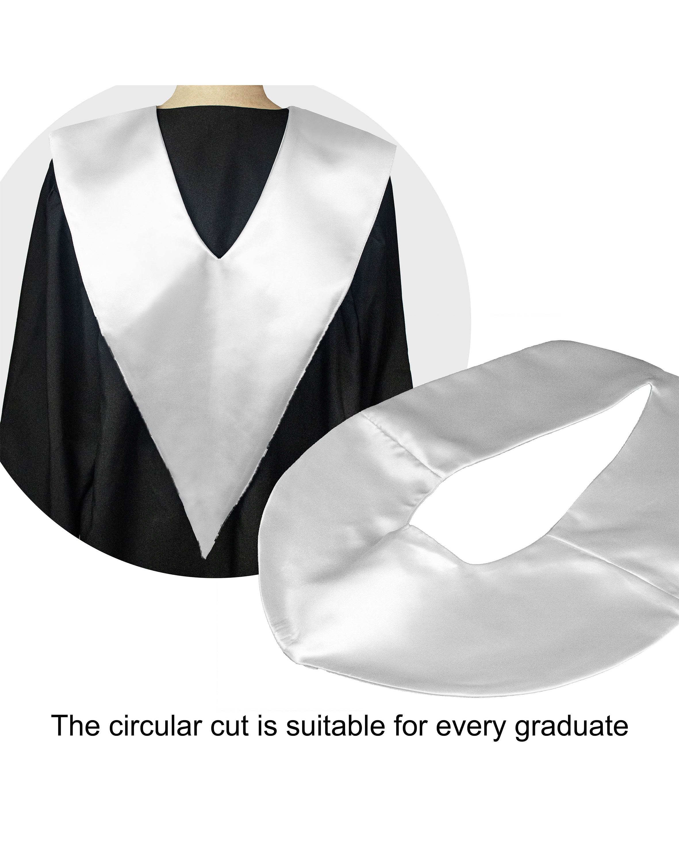 Traditional One Color V Stoles | Graduation Stole | Choir Stole