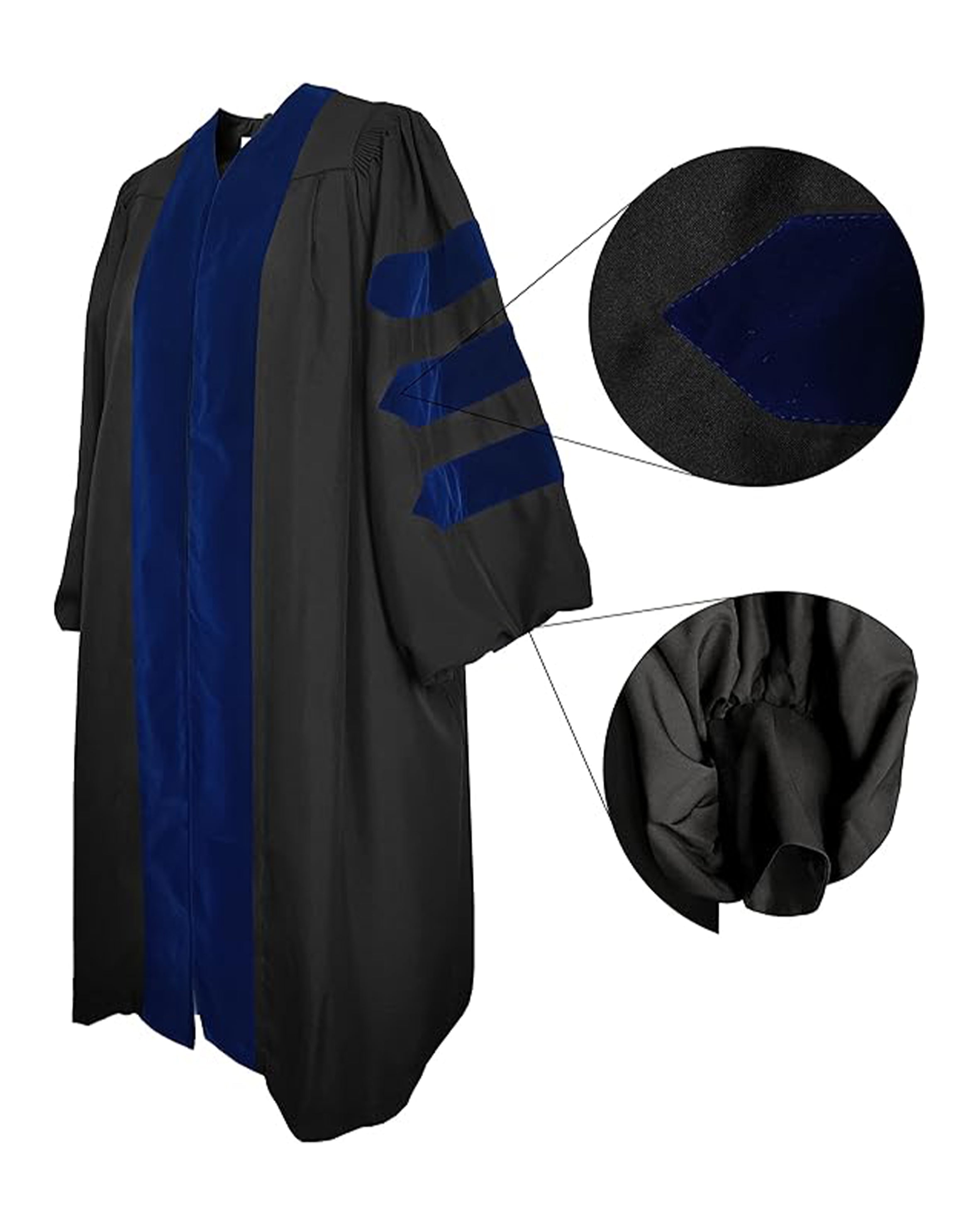 Deluxe Doctoral Graduation Gown with No Piping and Doctoral Tam Package ( Rich Color )