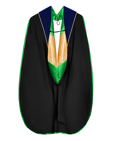 Deluxe Doctoral Graduation Hood with Gold Piping or NO piping