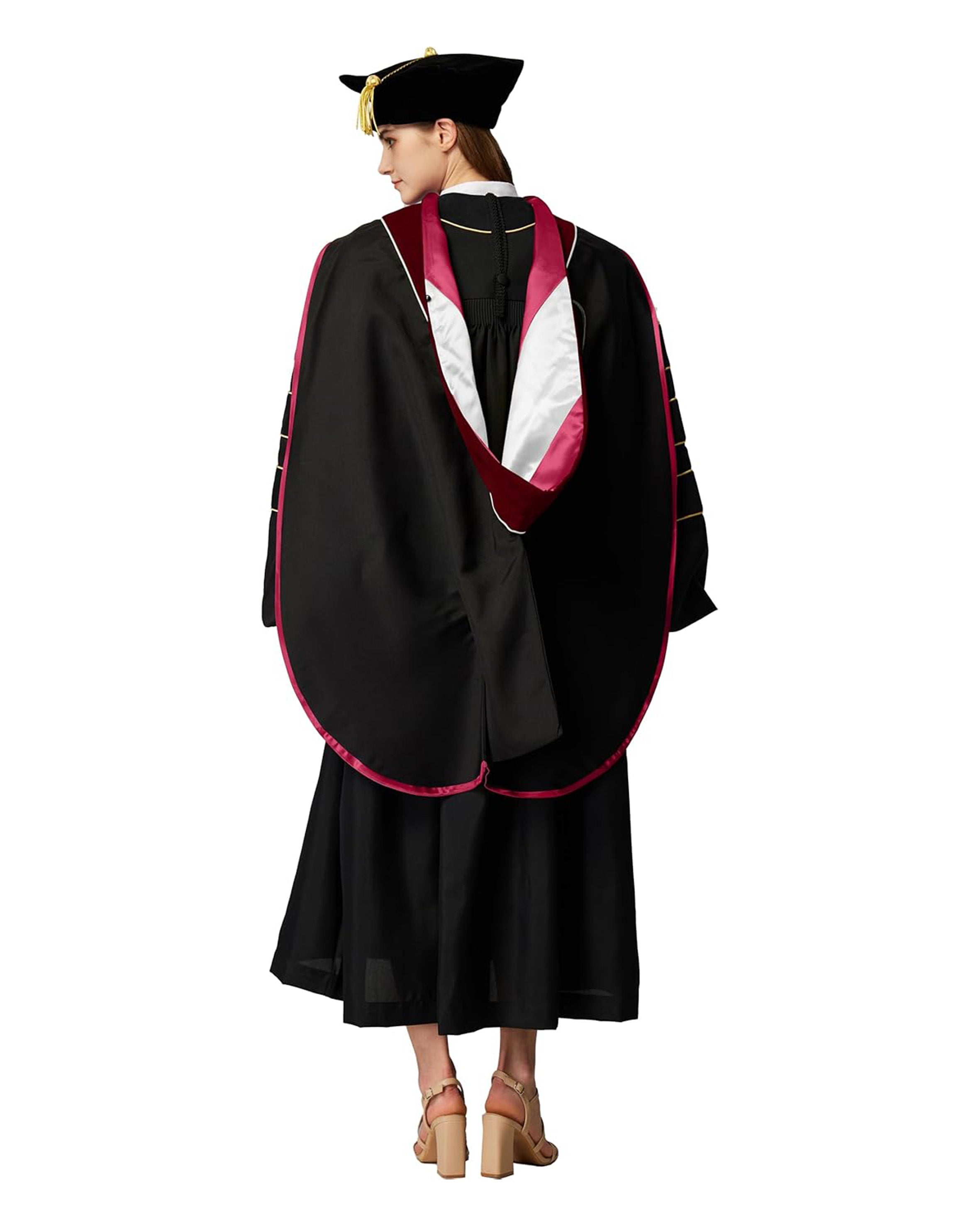 Deluxe Doctoral Graduation Hood with Gold Piping