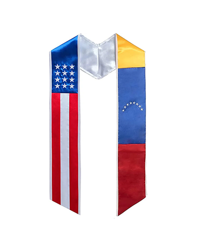 Mixed Flag Graduation Stole  For International Graduates  (USA + International)