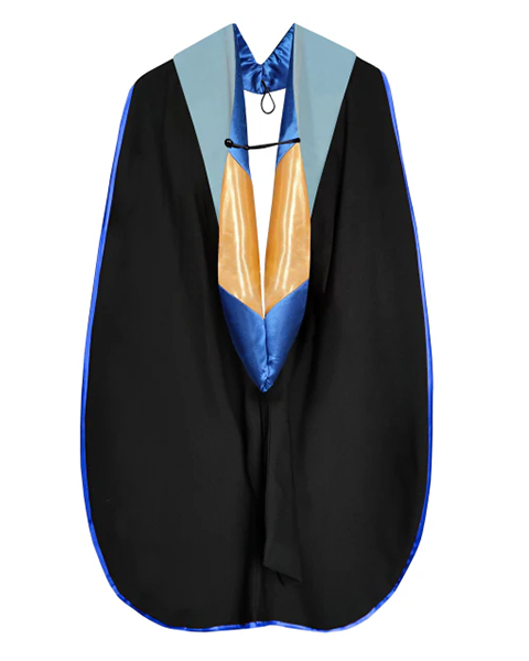 Deluxe Doctoral Graduation Hood with Gold Piping or NO piping