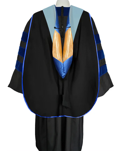 Deluxe Doctoral Graduation Hood with Gold Piping or NO piping