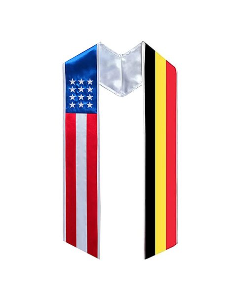 Mixed Flag Graduation Stole  For International Graduates  (USA + International)