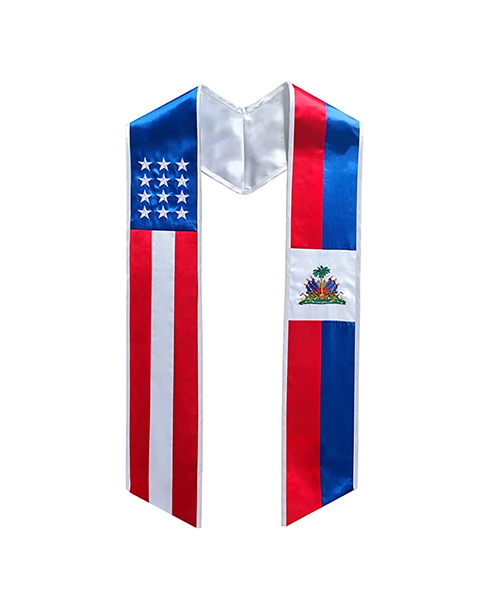 Mixed Flag Graduation Stole  For International Graduates  (USA + International)