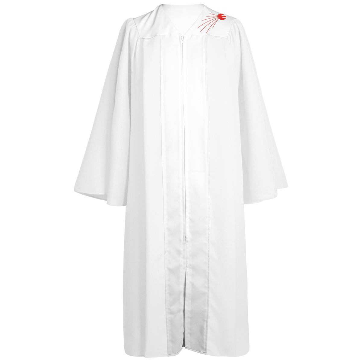 Unisex Wholesale confirmation robes Choir Robe with Embroidery Dove On The Shoulder White MyGradDay