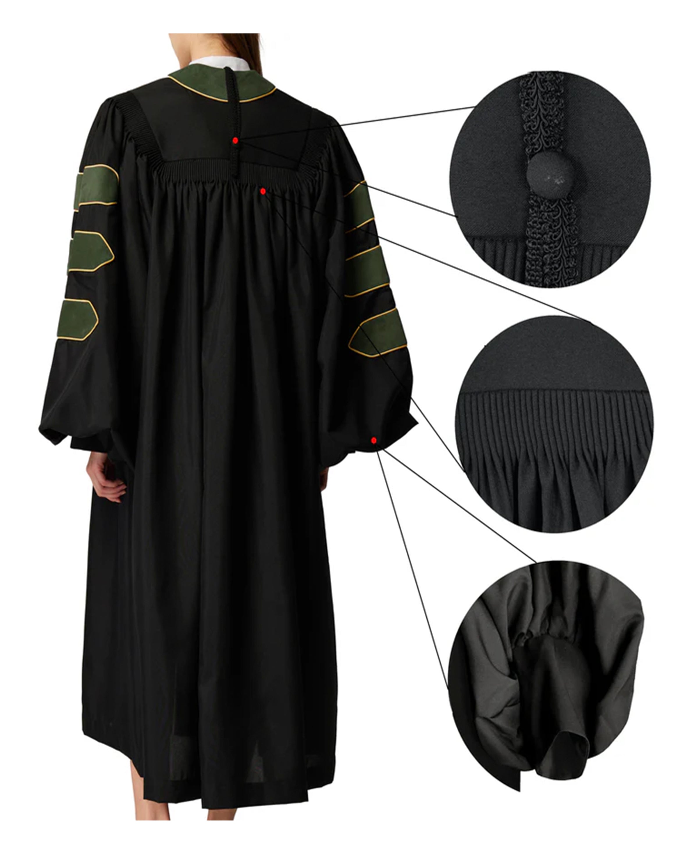Customized Unisex Deluxe Doctor of Divinity Clergy Robes | Doctorate pulpit robes with Gold Piping MyGradDay