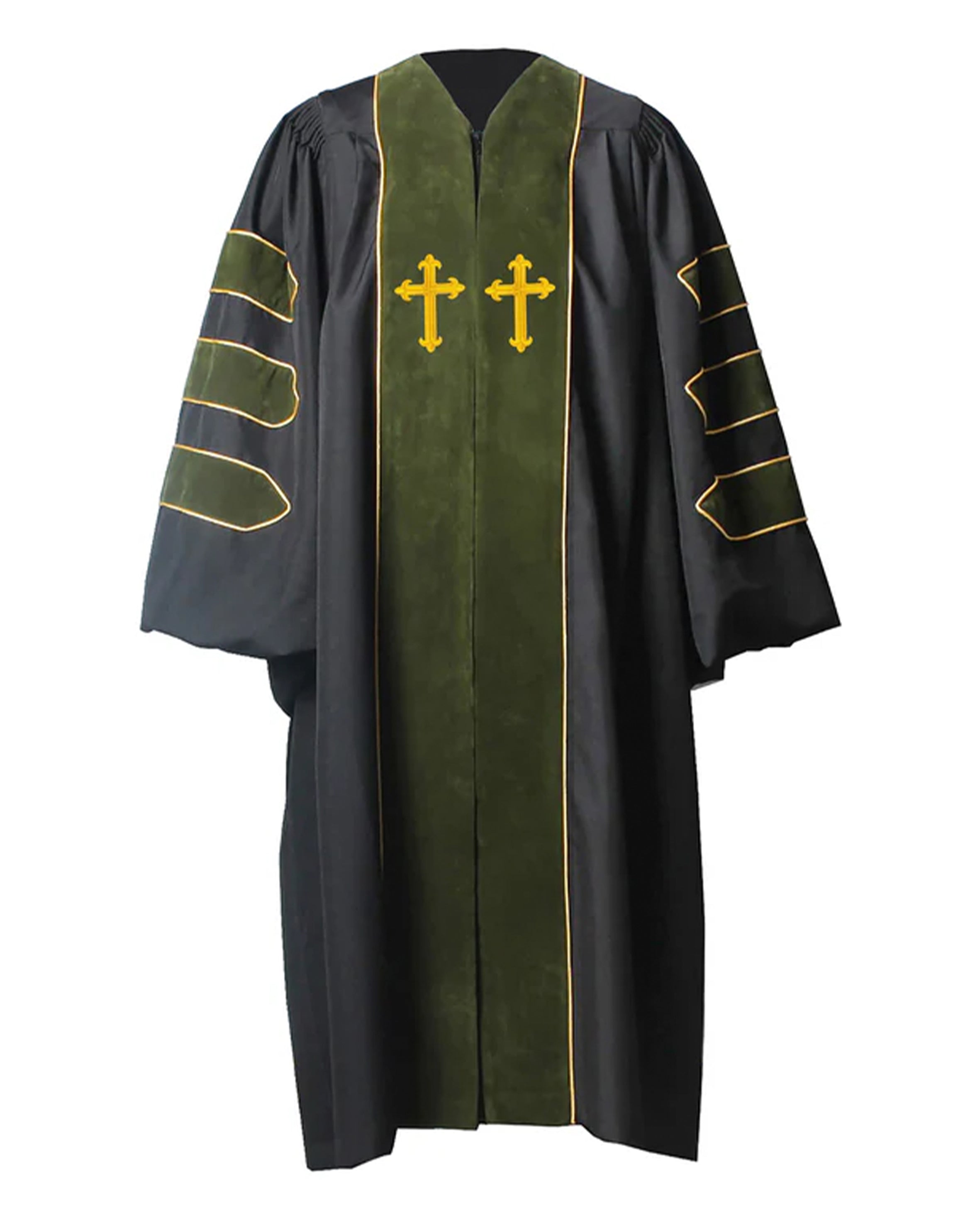 Customized Unisex Deluxe Doctor of Divinity Clergy Robes | Doctorate pulpit robes with Gold Piping MyGradDay