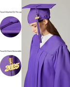 MyGradDay Unisex Adult Matte Graduation Cap with 2024 2025 Tassel Year Charm for High School & Bachelor